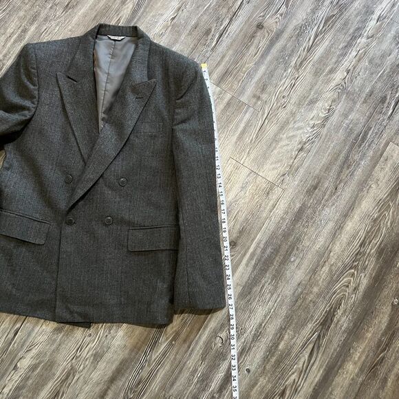 Yves Saint Laurent Paris Gray Wool Blazer Men’s 42 Double Breasted Made in Col - Picture 9 of 11